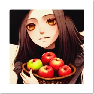 Witch and Apples Posters and Art